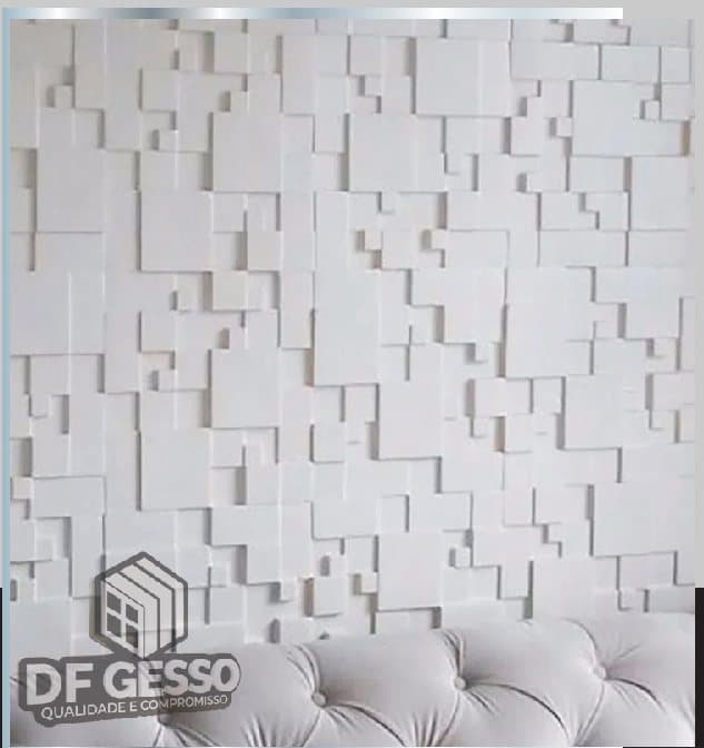 Parede revestida com o modelo Mosaico
